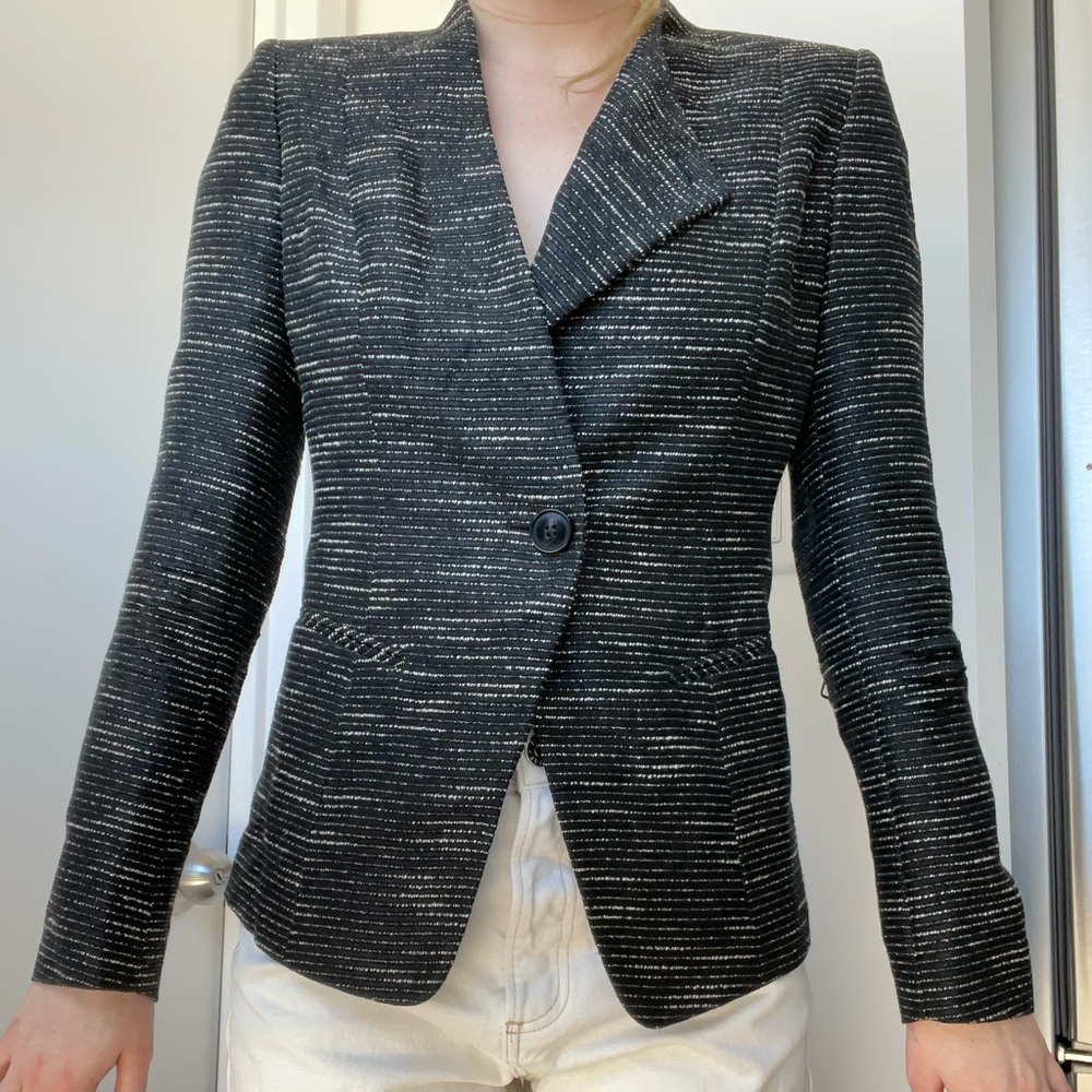 Black Tweed Jacket by Lafayette 148.